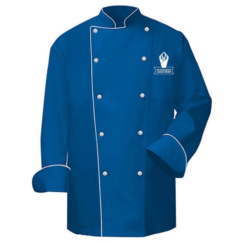 Premium Blue Double-Breasted Chef Coat